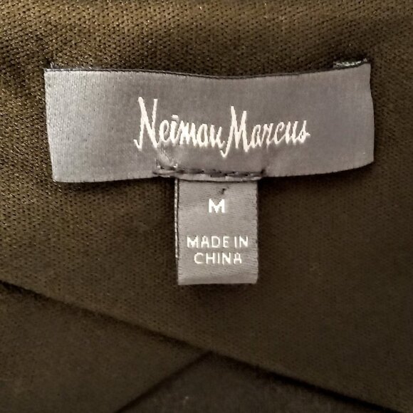 Neiman Marcus Olive Green Faux Suede Waterfall Drape Jacket - Picture 3 of 5